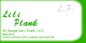 lili plank business card